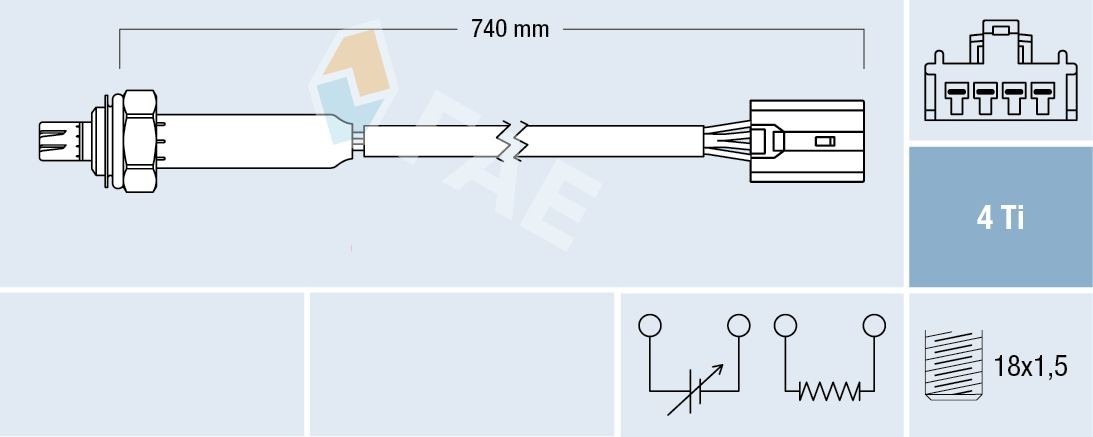 FAE Lambdatunnistin 77189 77189 FAE Lambda anturi VOLVO AMAZON