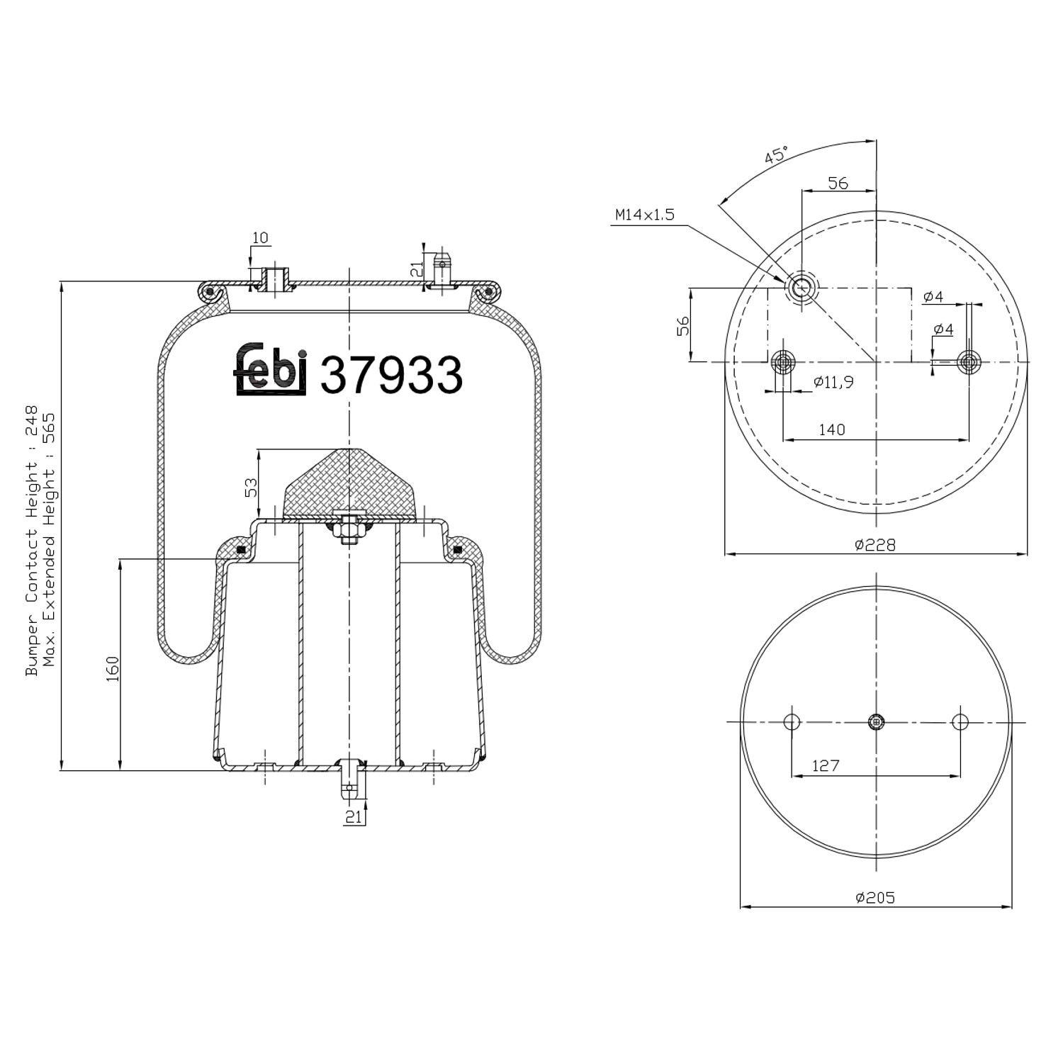 FEBI BILSTEIN Boot, air suspension 37933 37933 FEBI BILSTEIN JEEP boot, air suspension