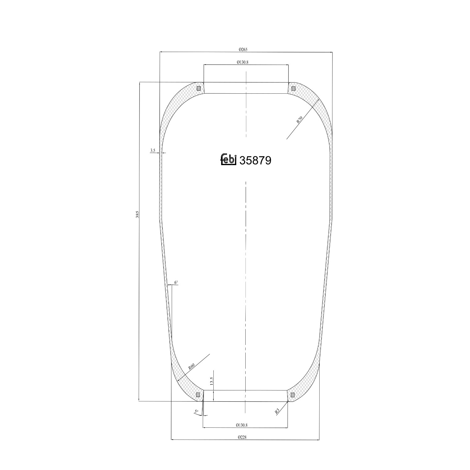 FEBI BILSTEIN Soffietto, Sospensione pneumatica 35879 35879 costo Soffietto, sospensione pneumatica FEBI BILSTEIN VOLVO XC70