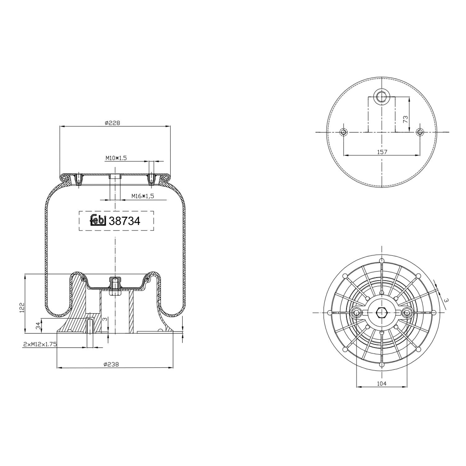 FEBI BILSTEIN Boot, air suspension 38734 38734 FEBI BILSTEIN boot, air suspension for JEEP