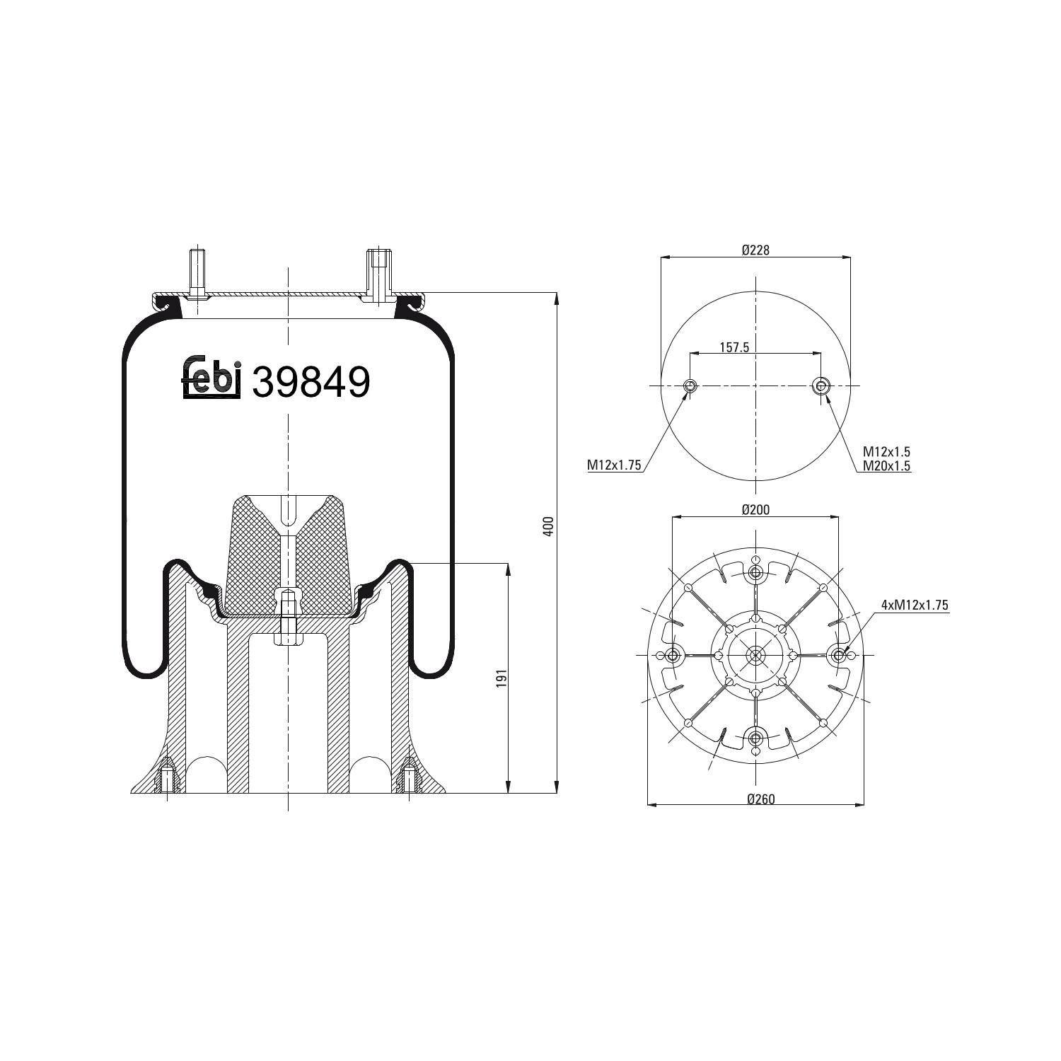 FEBI BILSTEIN Lõõts,õhkvedrustus 39849 FEBI BILSTEIN 39849 Lõõts,õhkvedrustus Opel Zafira f75 odava hinnaga