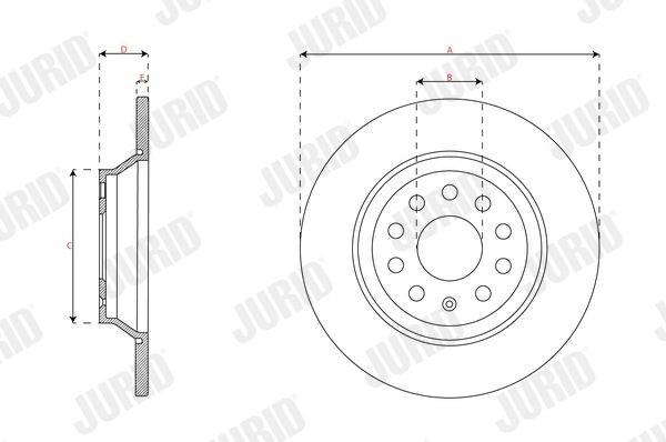 JURID Hardyskive 8369048001 8369048001 Hardyskive MERCEDES-BENZ /8 JURID