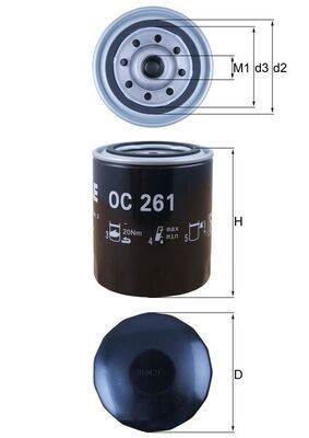 KNECHT Oljefilter OC 261 Oljefilter KNECHT Toyota TERCEL OC 261
