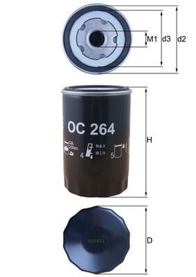 KNECHT Filtro olio OC 264 OC 264 costo Filtro olio SKODA FABIA KNECHT