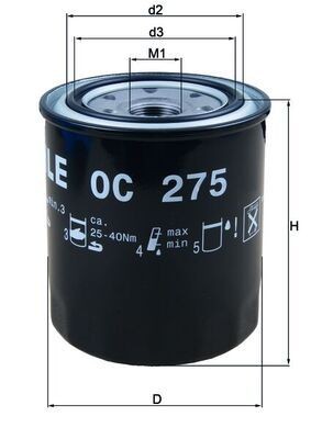 KNECHT Oil filter OC 275 OC 275 KNECHT oil filter for TOYOTA SUPRA