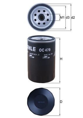 KNECHT Filtro de óleo OC 479 Filtro de óleo KNECHT Opel KADETT OC 479