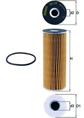 KNECHT Oljefilter OX 133D OX 133D KNECHT oljefilter PORSCHE MACAN