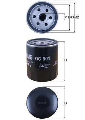 KNECHT Oliefilter OC 501 Oliefilters KNECHT COUPE OC 501 goedkoop