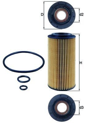KNECHT Oliefilter OX 179D Motorolie filter KNECHT Kia PRIDE OX 179D