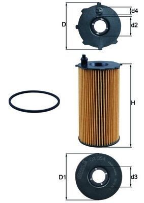 KNECHT Oliefilter OX 354D OX 354D Oliefilter JEEP GRAND CHEROKEE KNECHT