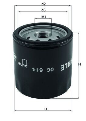 KNECHT Õlifilter OC 614 OC 614 Õlifilter CHRYSLER VOYAGER KNECHT