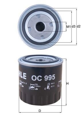 KNECHT Eļļas filtrs OC 995 Eļļas filtri KNECHT Renault MEGANE OC 995