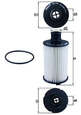 KNECHT Olejový filter OX 774D OX 774D Olejový filter JAGUAR XJS KNECHT