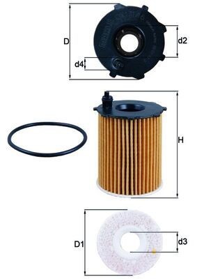 KNECHT Oliefilter OX 171/16D OX 171/16D Oliefilter van de motor FIAT COUPE KNECHT