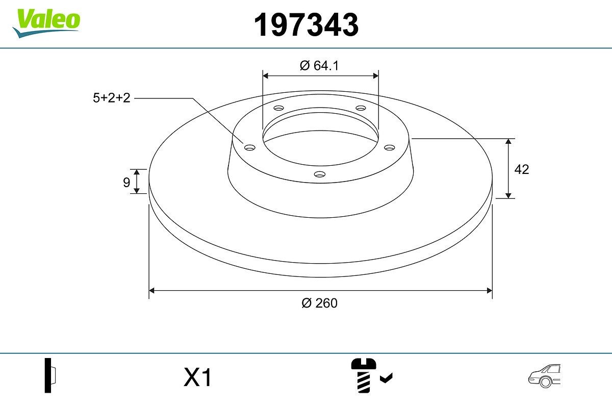 VALEO Brzdový kotouč 197343 197343 Brzdové kotúče HONDA CRX VALEO