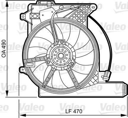 VALEO Suporte, ventilador de radiador 696386 696386 Suporte, ventilador de radiador ALFA ROMEO GT VALEO