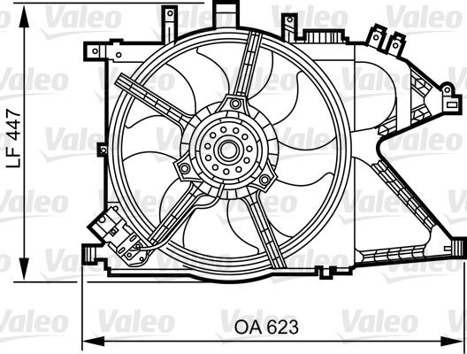 VALEO Kronšteins, Radiatora ventilators 696381 VALEO 696381 orģinālās Kronšteins, radiatora ventilators Opel Corsa C cena