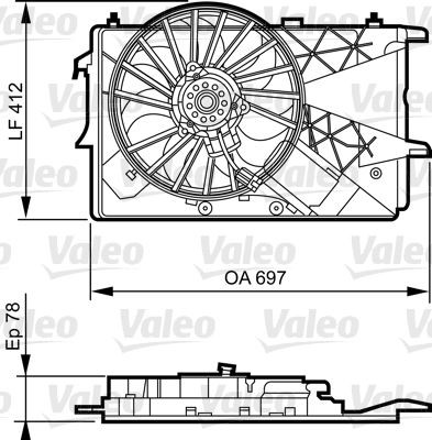 VALEO Radiaatori ventilaator 696373 Radiaatori ventilaator VALEO Opel VIVARO 696373