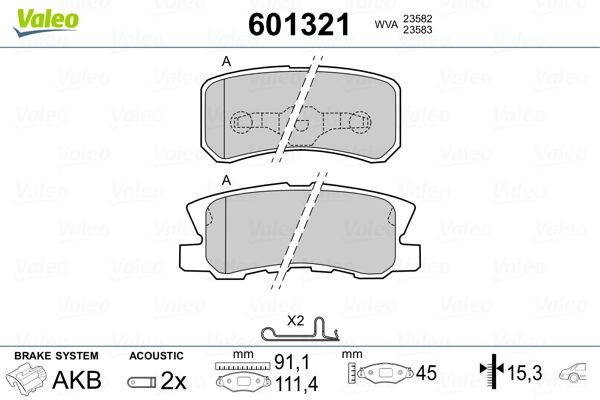 VALEO Kit pastiglie freni 601321 601321 Pastiglie freno sportive JEEP CHEROKEE VALEO costo