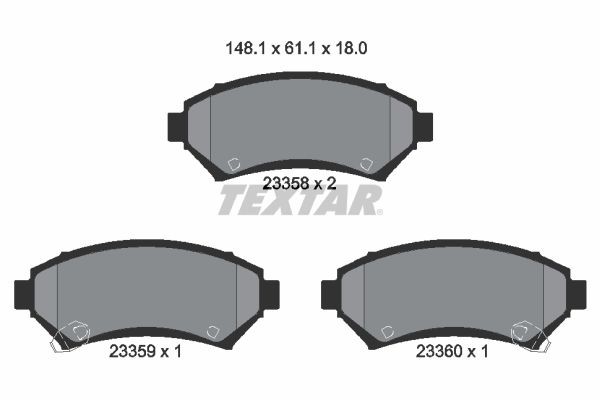 TEXTAR Bremseklosser 2335801 TEXTAR 2335801 Bremseklosser CADILLAC Deville VII 4.6 279 hk 1996