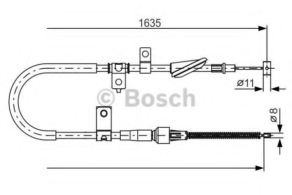 BOSCH Tautrekk, håndbremse 1 987 482 258 Håndbrekk BOSCH Suzuki SAMURAI 1 987 482 258