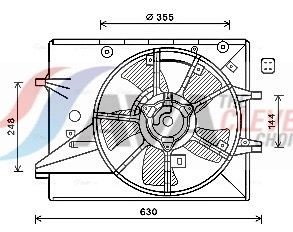 AVA COOLING SYSTEMS Kjølevifte MZ7546 Radiator kjølevifte AVA COOLING SYSTEMS 323 MZ7546 billige