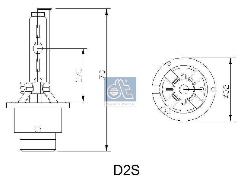 DT Spare Parts Λάμπα xenon 1.21595 Λάμπα προβολέα DT Spare Parts 340-360 1.21595 φθηνά