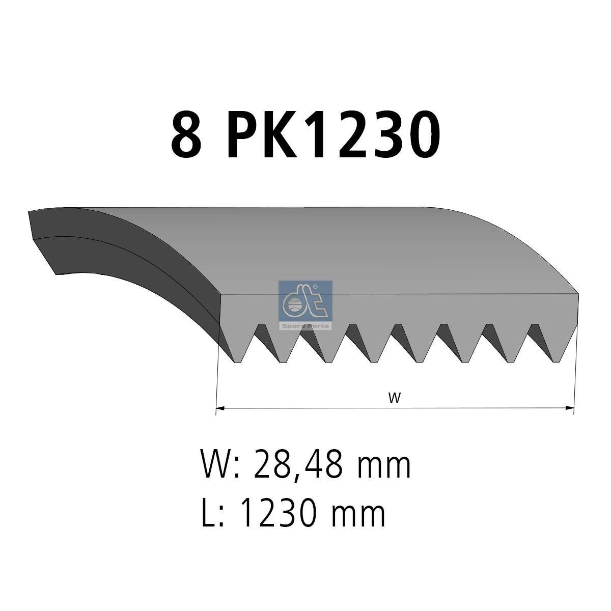 DT Spare Parts Courroie Poly-V 2.15386 Mercedes-Benz GLB Courroie striée Poly-V DT Spare Parts 2.15386