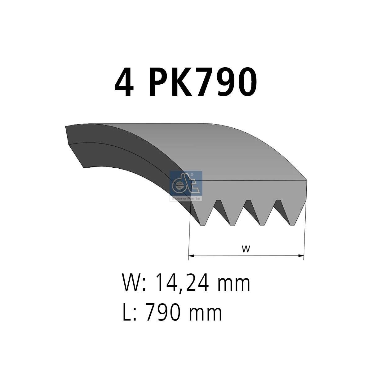 DT Spare Parts Pasek klinowy wielorowkowy 3.34300 DT Spare Parts 3.34300 Łańcuchy NISSAN Pixo (UA0)