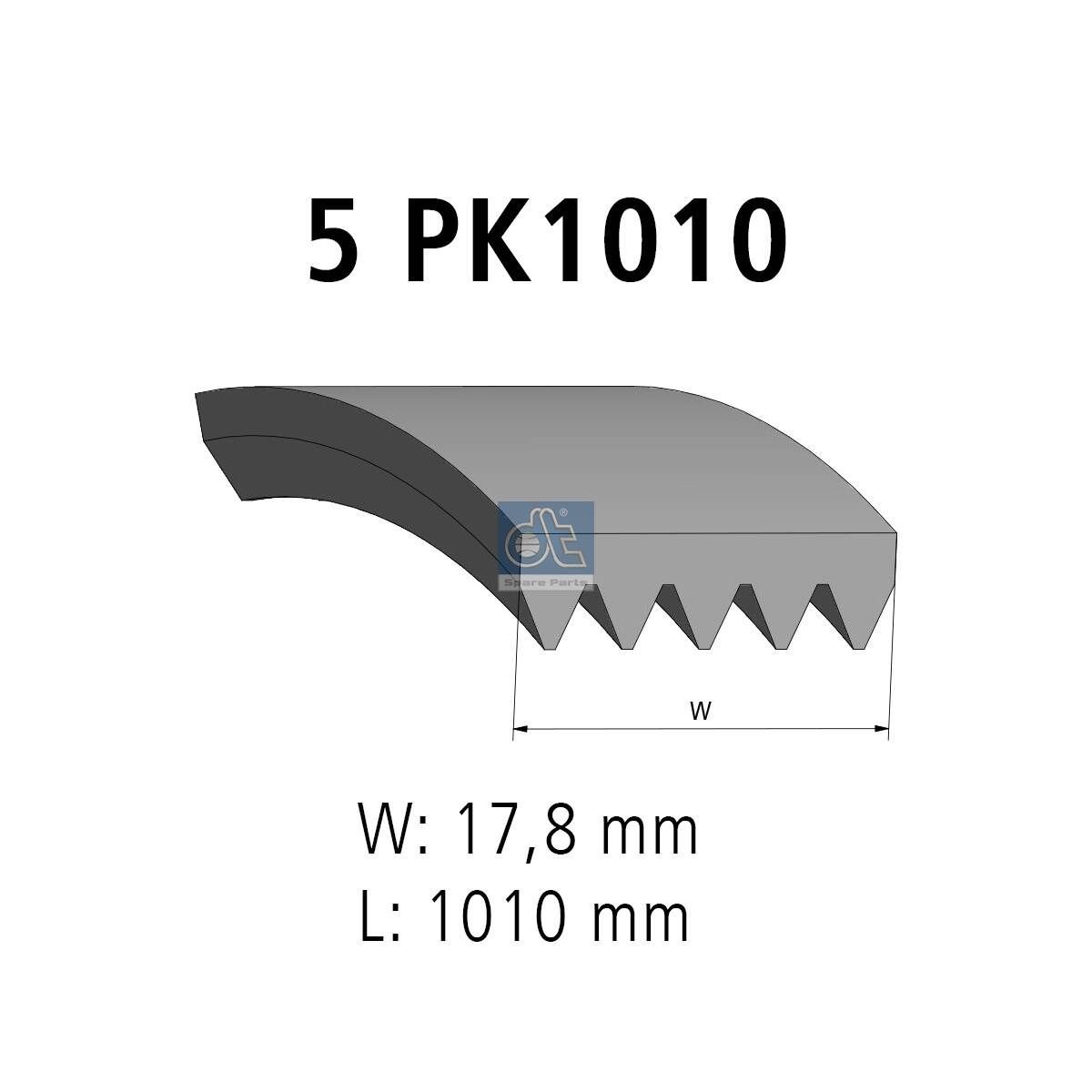 DT Spare Parts Ιμάντας poly-V 6.31500 Ιμάντας δυναμό MAZDA DT Spare Parts 6.31500