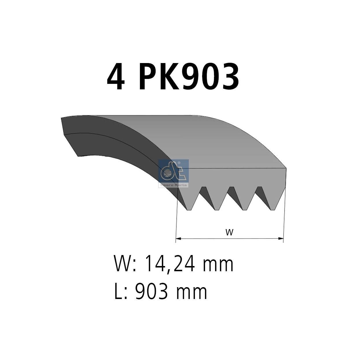 DT Spare Parts Correia trapezoidal estriada 7.54800 Correia trapezoidal estriada DT Spare Parts KIA 7.54800