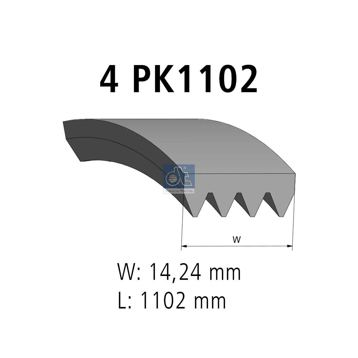 DT Spare Parts Multiriem 7.54804 7.54804 Multi-V-riem CITROËN JUMPY DT Spare Parts
