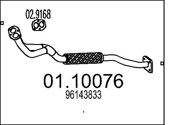 MTS Exhaust Pipe 01.10076 MTS 01.10076 genuine Daewoo Espero KLEJ exhaust pipe price