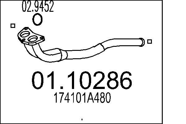 MTS Heitgaasitoru 01.10286 MTS 01.10286 Väljalasketoru Toyota Corolla e11 Liftback hind