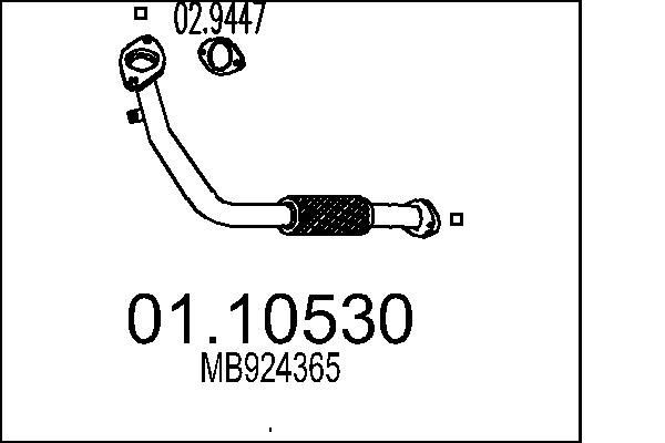 Tubo de escape MTS 01.10530 MTS 01.10530: Tubos de escape Mitsubishi OUTLANDER 2012