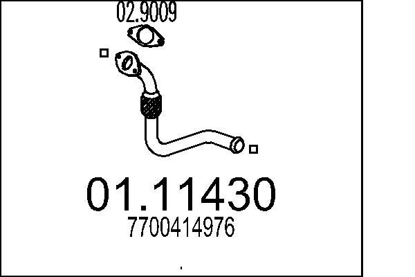 Pakoputki MTS 01.11430 MTS 01.11430 RENAULT CLIO 2022 Pakoputki