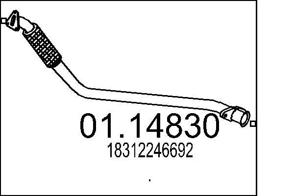MTS Eksosrør 01.14830 Eksosrør MTS BMW 1-serie 01.14830