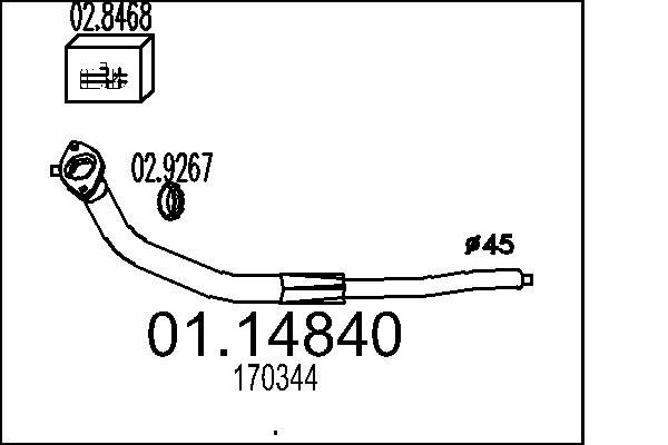 MTS Pakoputki 01.14840 MTS 01.14840 Peugeot 205 I pakoputki vaihto hinta