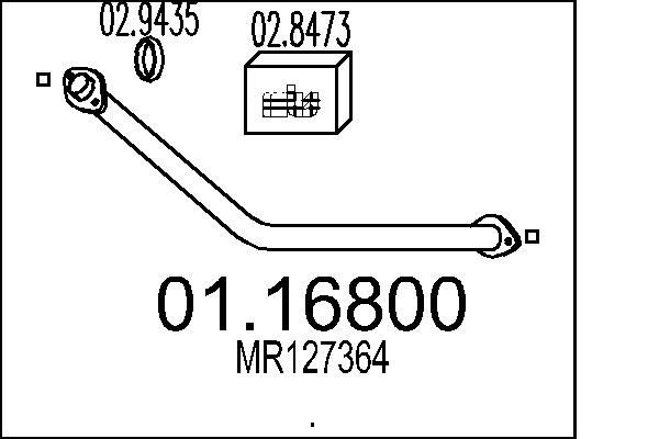 Tubo de escape MTS 01.16800 MTS 01.16800: Tubos de escape Mitsubishi L 200 2015