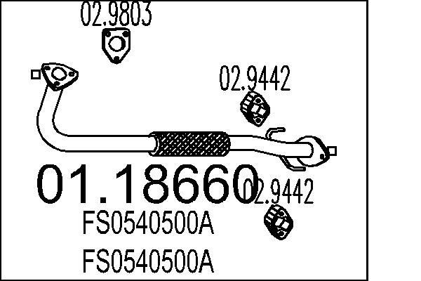 MTS Tubo de escape 01.18660 01.18660 MTS Tubo de escape Mazda baratos
