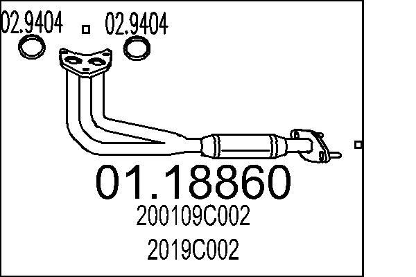 MTS Tubo gas scarico 01.18860 01.18860 costo Tubo gas scarico NISSAN NV400 MTS
