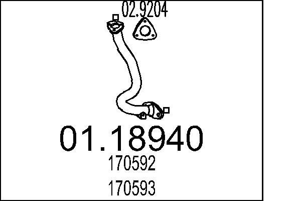 MTS Tubo gas scarico 01.18940 01.18940 costo Tubo gas scarico MTS CITROËN XM