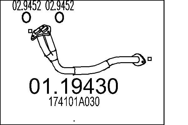 MTS Udstødningsrør 01.19430 Rør til udstødning MTS YARIS 01.19430 billig