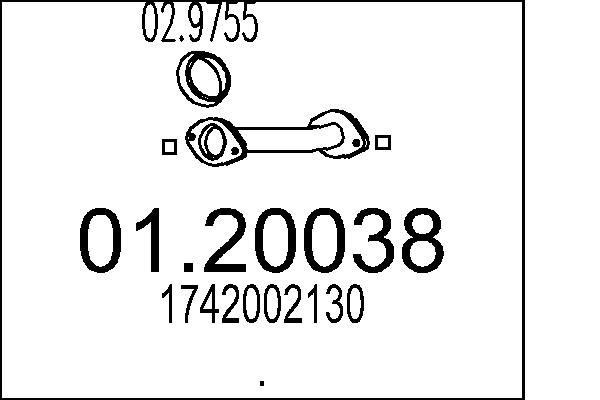 MTS Udstødningsrør 01.20038 Udstødningsrør MTS YARIS 01.20038 billig
