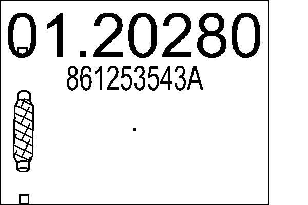MTS Prużný diel výfuku 01.20280 01.20280 Pletenec výfuku MTS PORSCHE 944