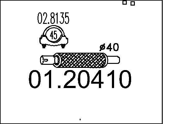 MTS Tubo flexível, sistema de escape 01.20410 01.20410 MTS Tubo flexível de escape Lexus baratos