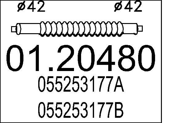 MTS Flexrohr, Auspuff 01.20480 Flexrohr MTS Hyundai SANTA FE 01.20480