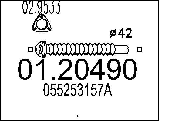 MTS Flessibile, Impianto gas scarico 01.20490 01.20490 Flessibile scarico MTS Audi