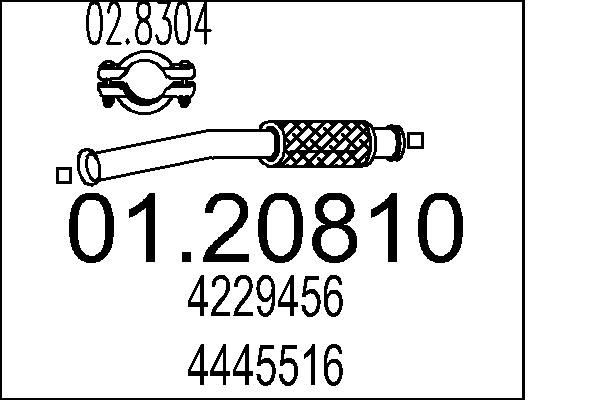 MTS Tubo gas scarico 01.20810 MTS 01.20810 Tubo gas scarico Saab 900 2 Coupe originale prezzo