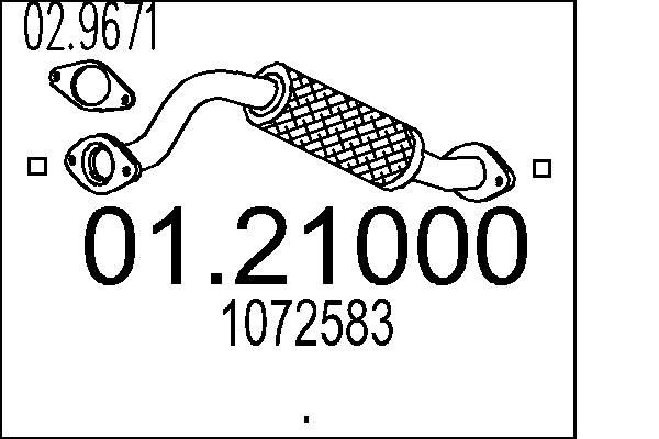 MTS Avgasrör 01.21000 01.21000 MTS avgasrör Škoda SUPERB